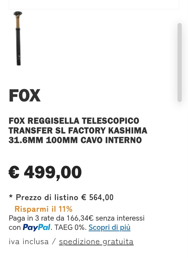 Fox Racing Shox -  fox factory kashima sl 